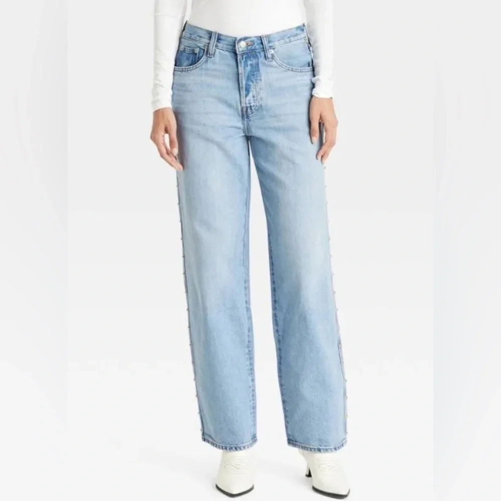 Universal Thread Mid-Rise Studded 90’s Baggy Jeans - Picture 2 of 10